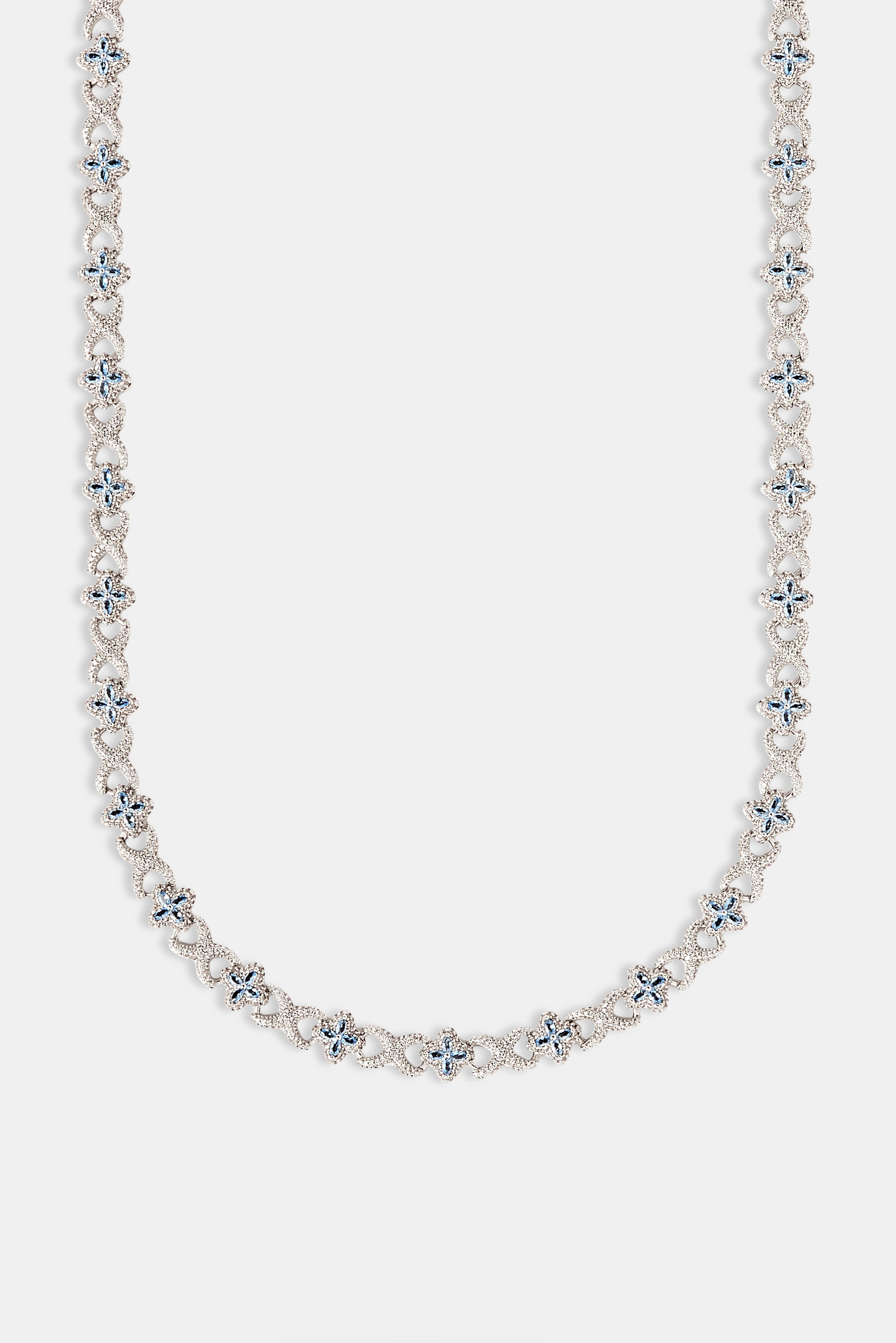 Iced Blue Baguette Motif Infinity Chain - 10mm
